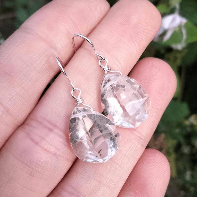 Clear Quartz Drop Earrings
