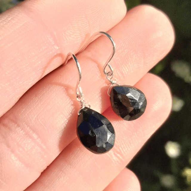 Black Spinel Drop Earrings