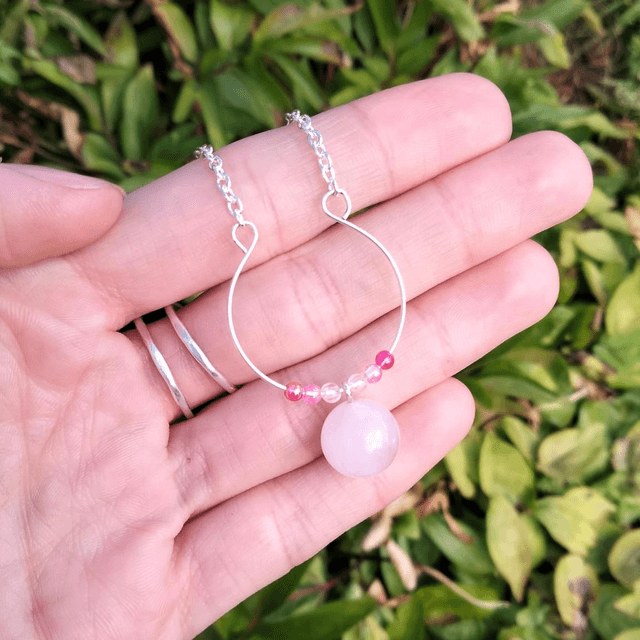 Rose Quartz Hoop