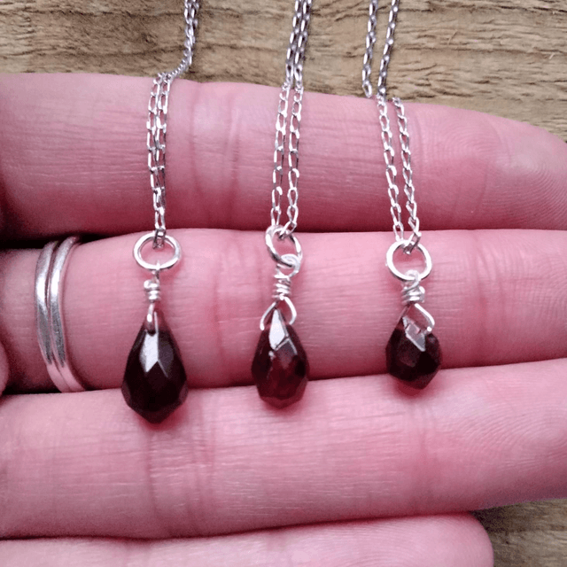 Garnet Drop Earrings